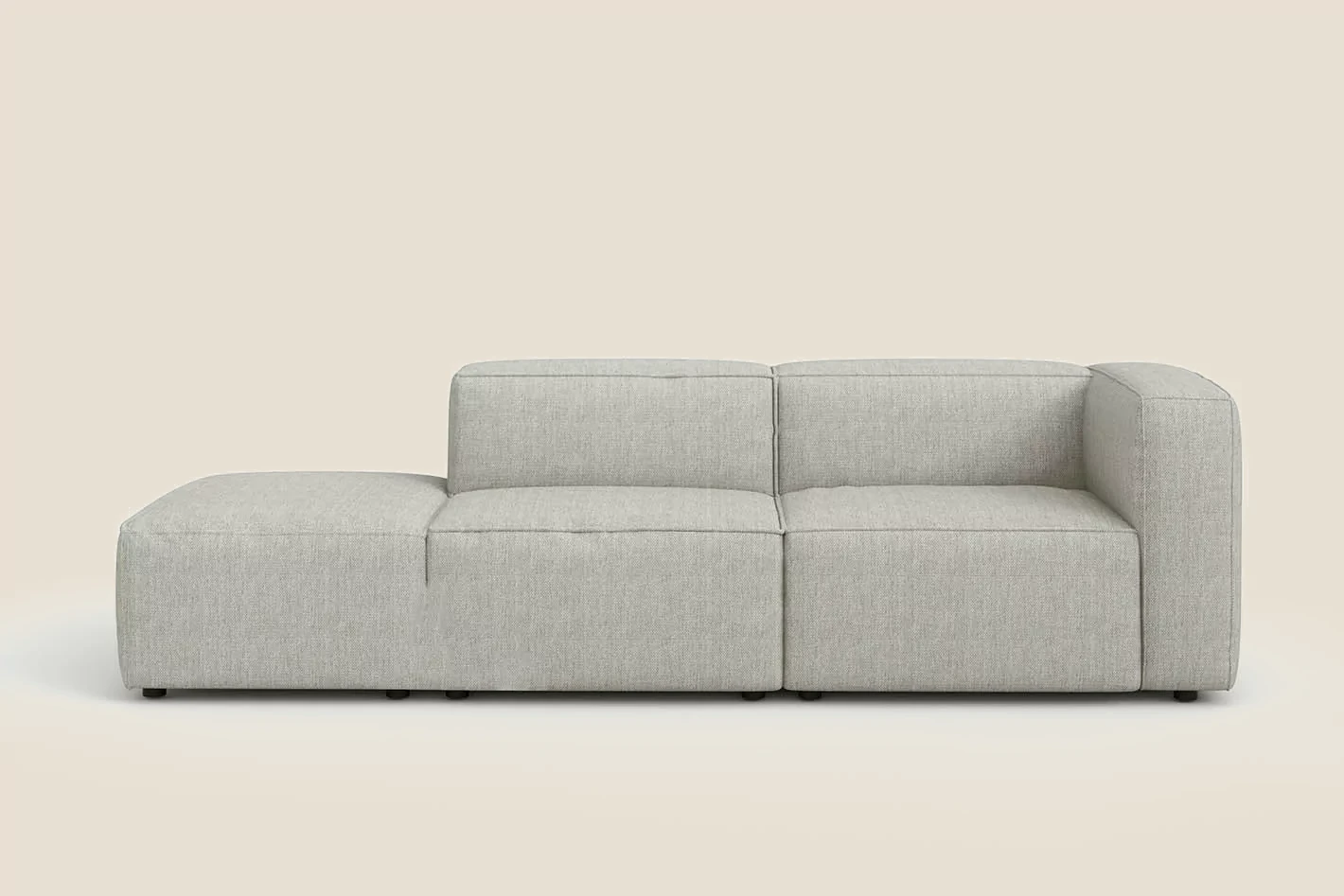 Moved 2-Seater Sofa with Pouf Grey
